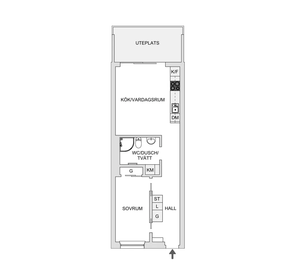 Plan - Modern Flat with South-Facing Balcony in Nissastrand