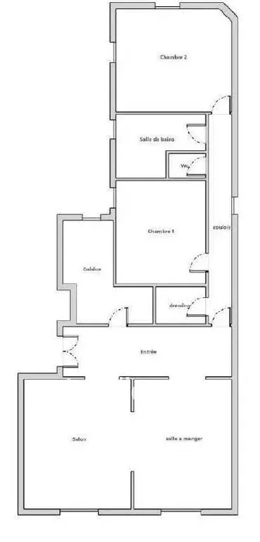 Plan - Appartement de Luxe avec Cheminée à Auteuil, Paris