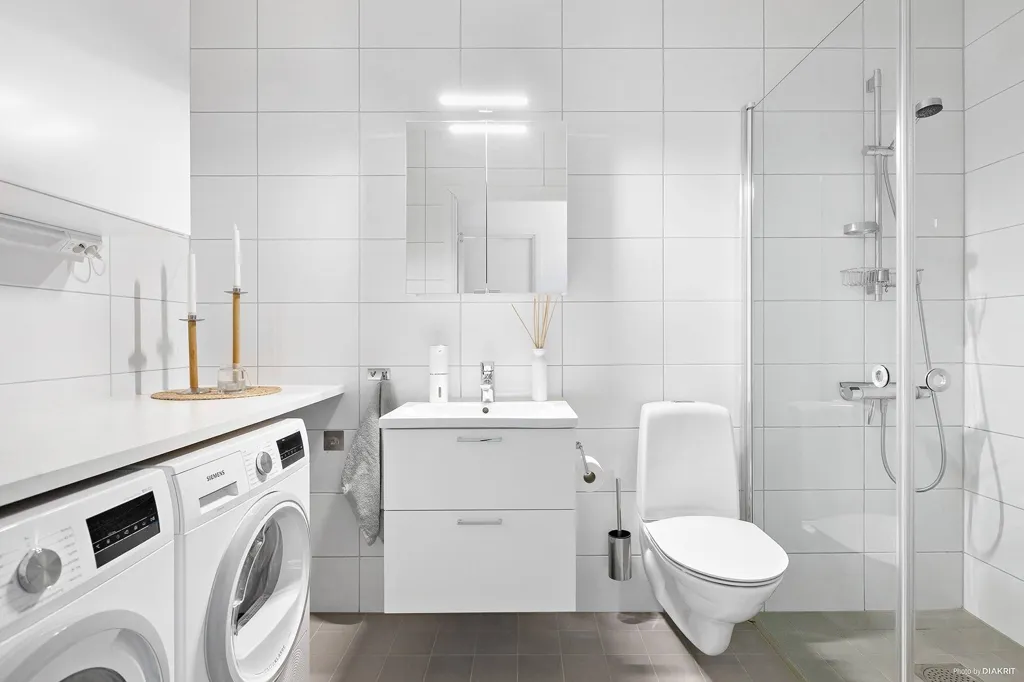 Bathrooms - Modern Apartment with Balconies in Örebro