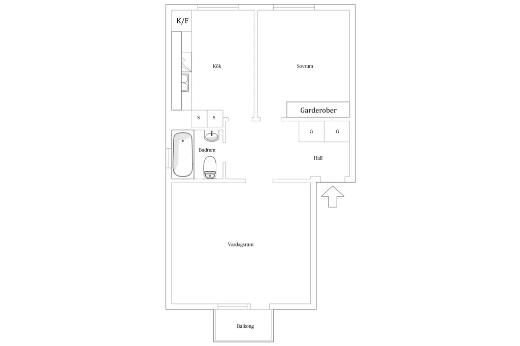 Plaan - Two-Room Apartment with Balcony in Sävedalen
