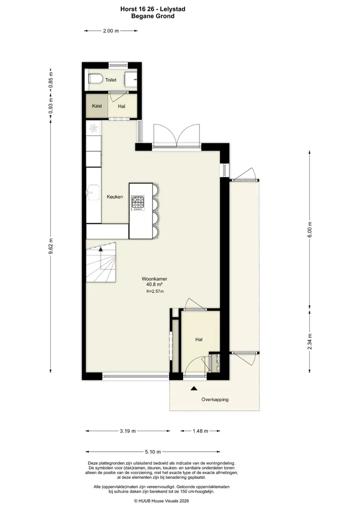 Plan - Corner House with Garden at Forest Edge in Lelystad