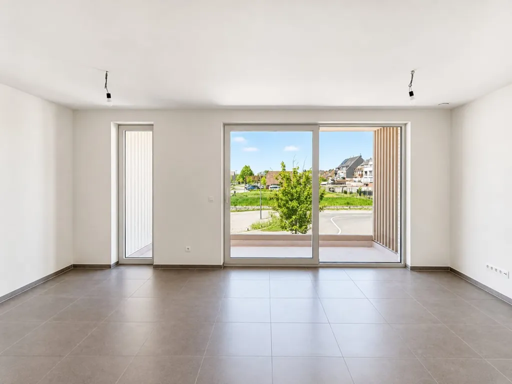 Living Room - Newly Built Apartment with Terrace in Merchtem