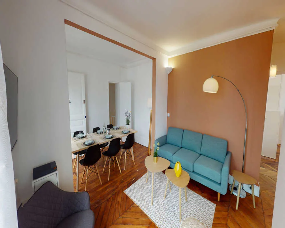 Séjour - Chambre Meublée à Necker, Paris