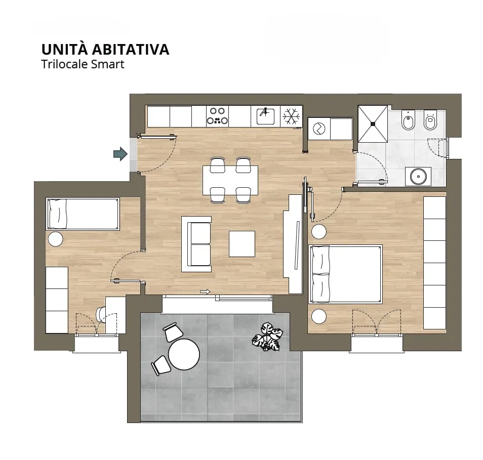 Floor Plan - Newly Built Apartment with Terrace in Como