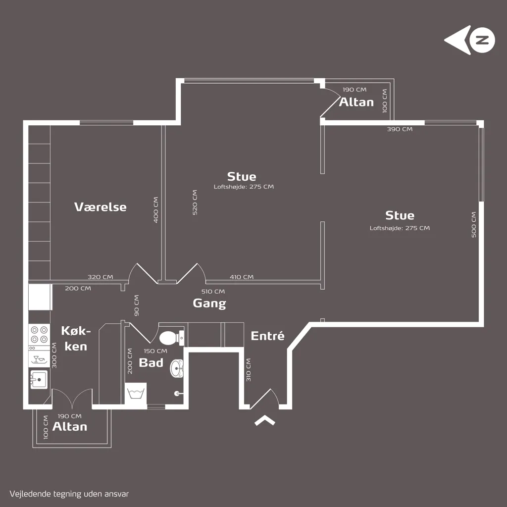Plan - Elevator Penthouse with Two Balconies in Valby