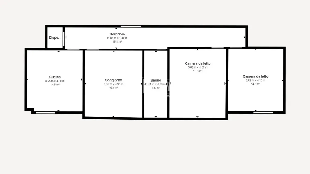 Plan - Renovated Apartment with Balconies in Ovada