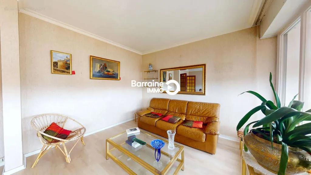 Living Room - Lorient North Apartment with Balcony and Parking