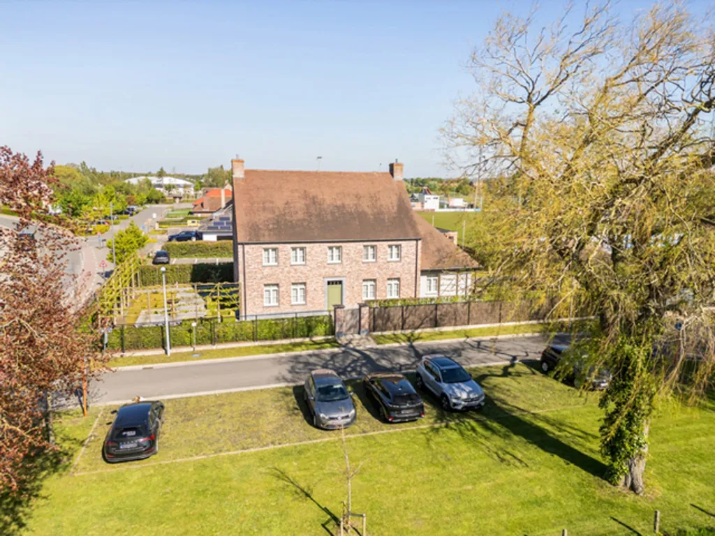 Aerial - Contemporary Villa with Terrace in Wingene