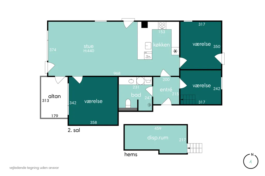 Plan - Renovated 4-Bed Flat with Terrace in Farum