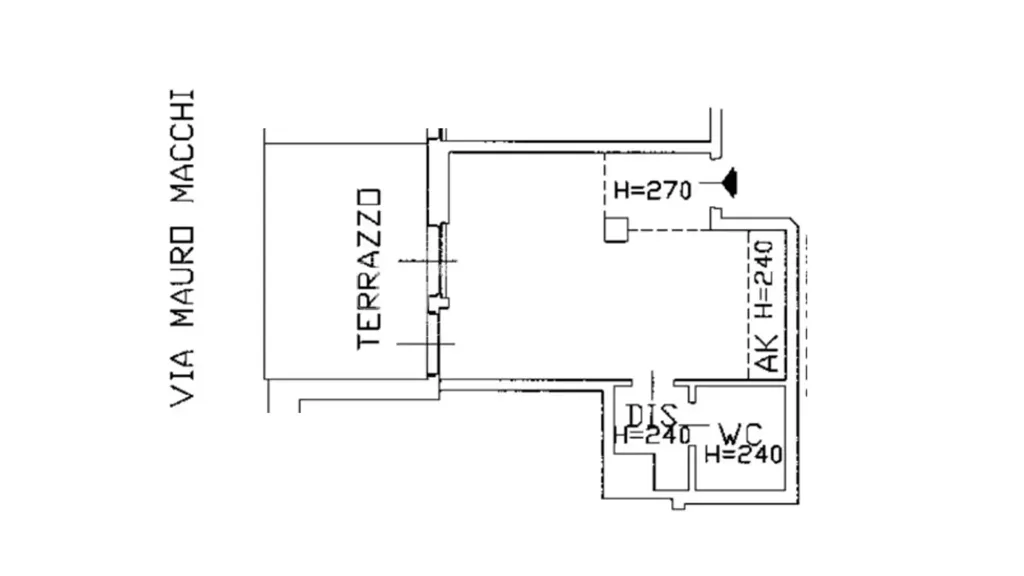 Plaan - Rear-Facing Studio with Terrace in Milan