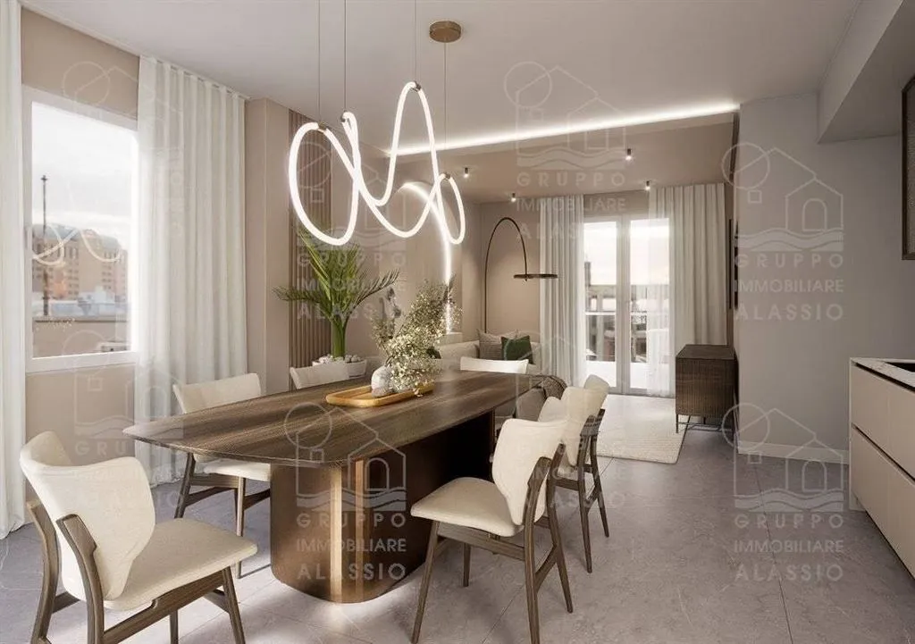 Dining Room - Luxury Penthouse with Terraces in Alassio