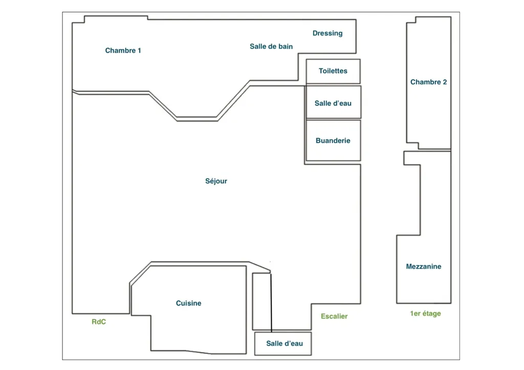 Plan - Loft-Style avec Jardin Privé dans le 11ème Arrondissement
