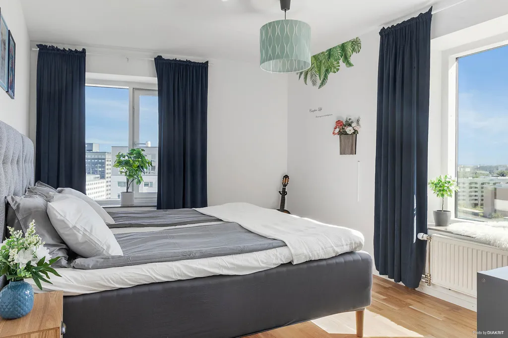 Camere da letto - Modern Apartment with Panoramic View in Kista Tower