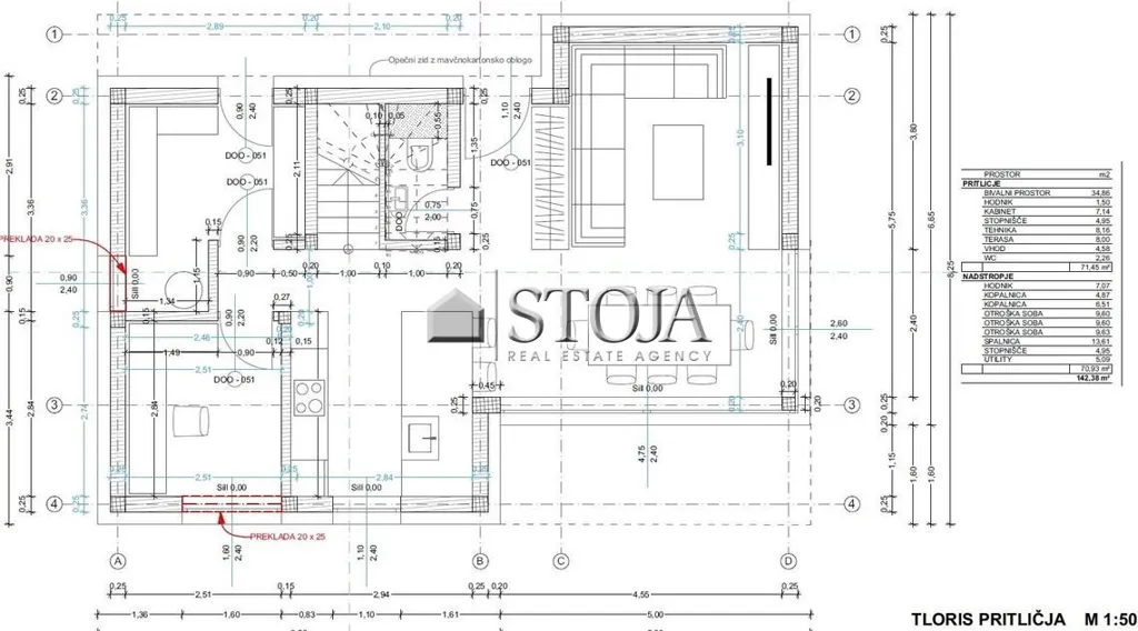Planimetria - Energy-Efficient House with Terrace in Grosuplje
