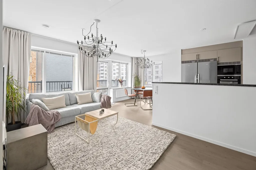 Living Room - Apartment with Balcony in Täby Park