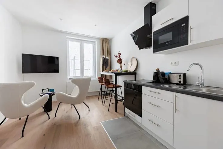 Cuisine - Appartement 1BR avec Rendement Immédiat au Centre de Bruxelles