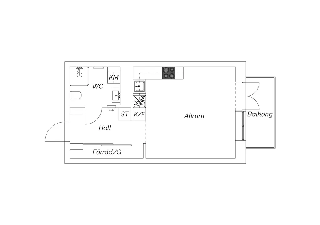 Plan - Modern Flat with Sunny Balcony in Lindholmen