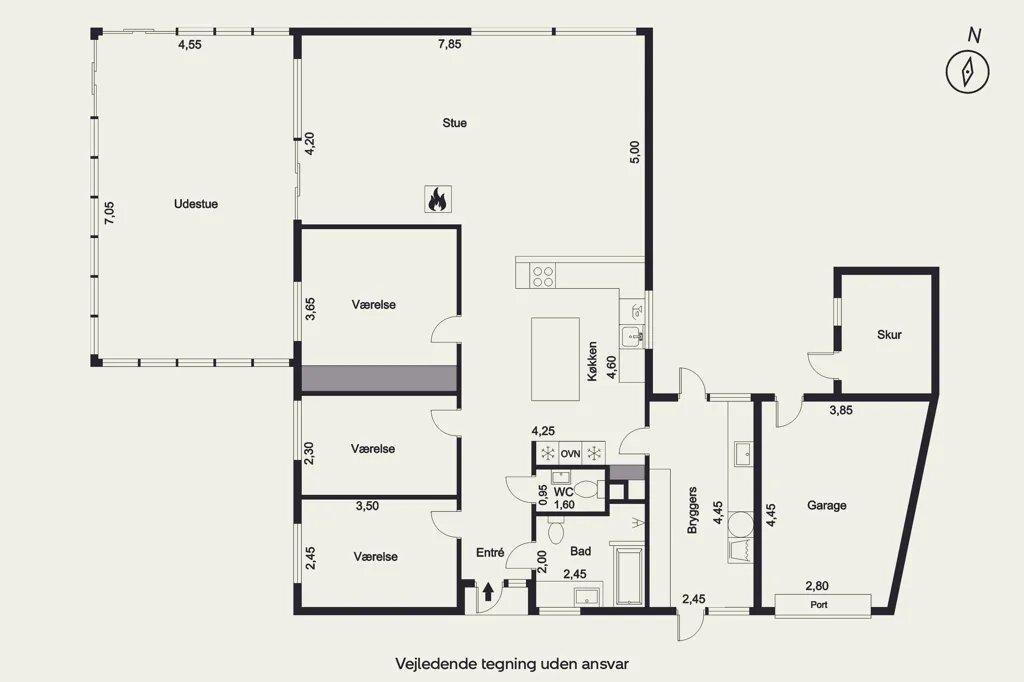 Floor Plan - Modernised Villa with Garden in Stenløse