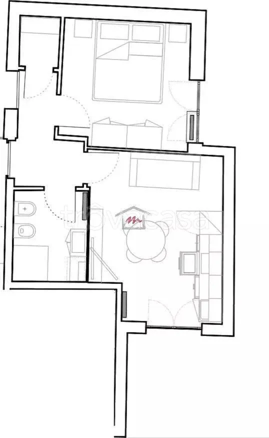 Plan - Rear-Facing Apartment with Garden in Bardonecchia