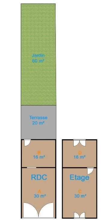 Plan - Remise à Aménager avec Jardin au Centre de Correns