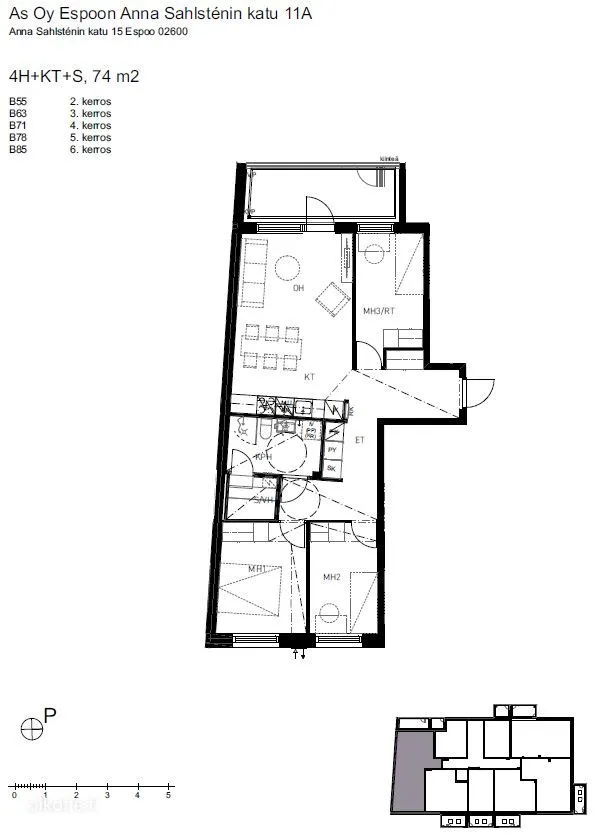 Modern Apartment with Balcony in Leppävaara, Espoo