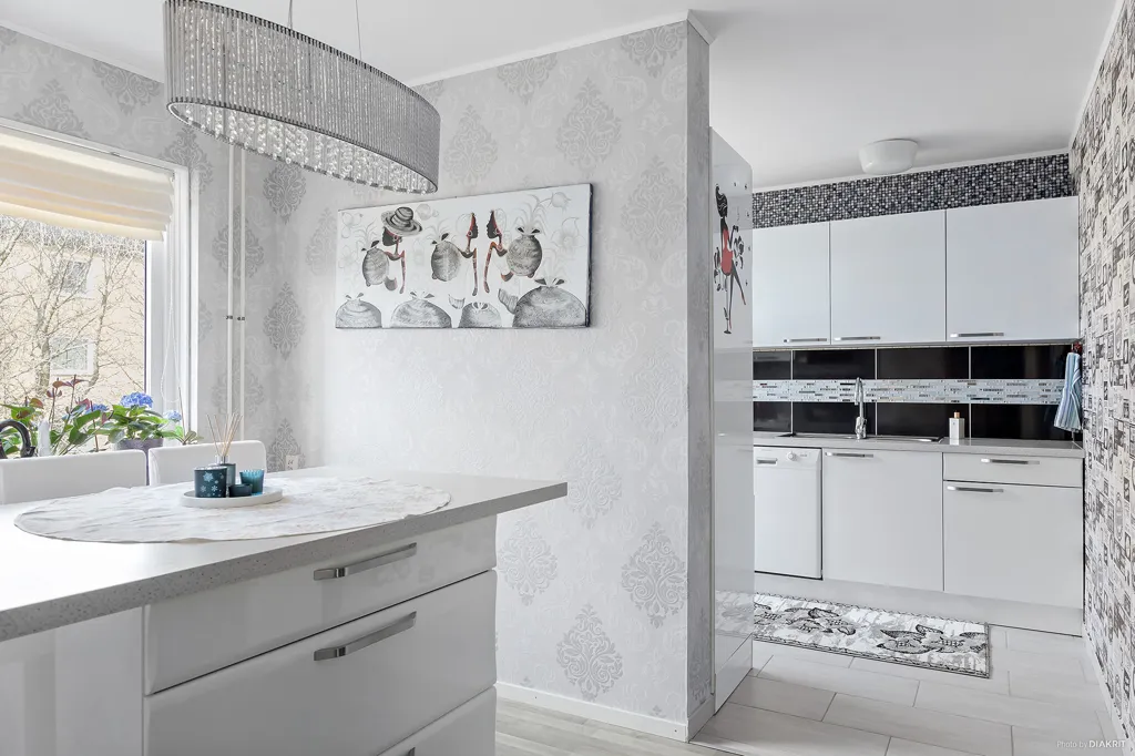 Kitchen - Two-Bedroom Flat with Glazed Balcony in Åstorp