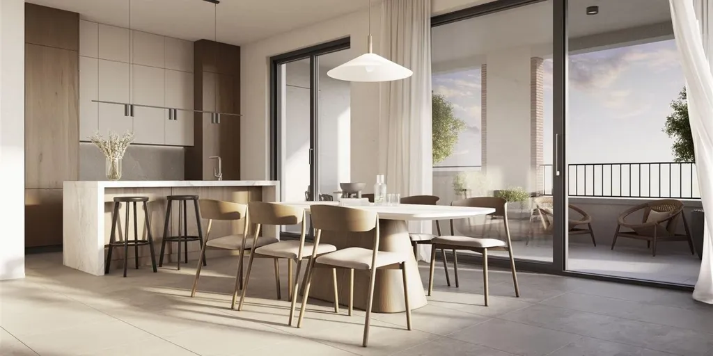 Dining Room - Modern Apartment with Terrace in Herentals
