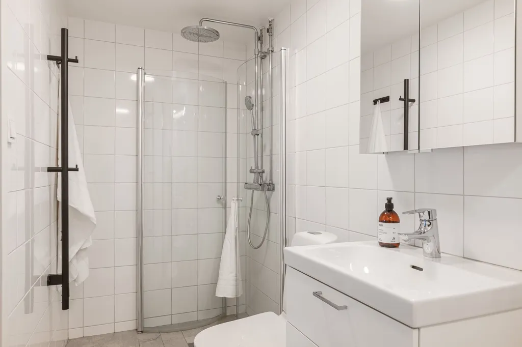 Bathrooms - Renovated Apartment with Balcony in Central Linköping