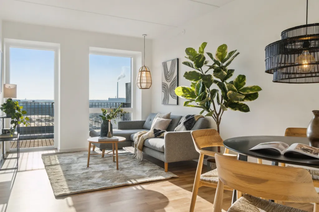 Séjour - 2-Bedroom Apartment with Balcony in Herlev