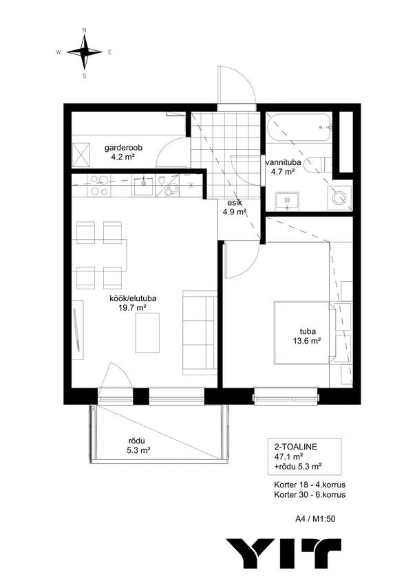 Plan - Apartment with Balcony in Mustamäe, Tallinn