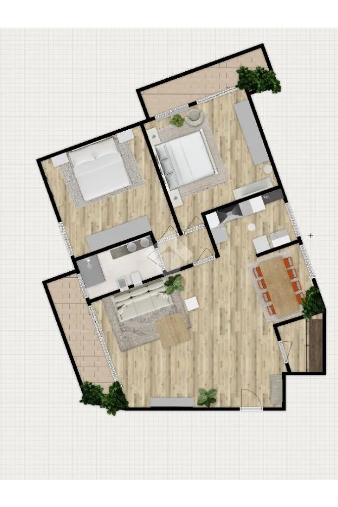 Planimetria - Contemporary 3-Bedroom Apartment in Terni