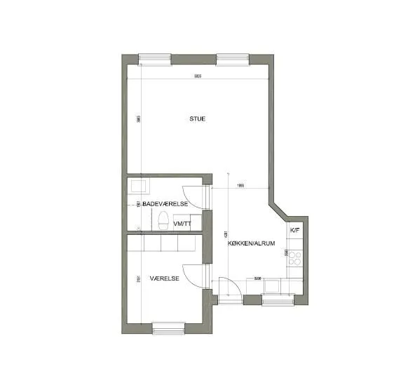 Planimetria - Cozy 2-Bedroom Apartment in Løgstør