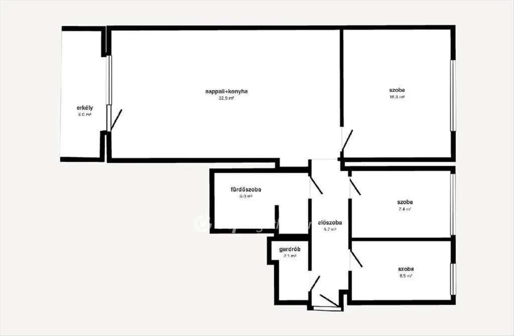 Planimetria - Modernised Apartment with Balcony in Miskolc Centre