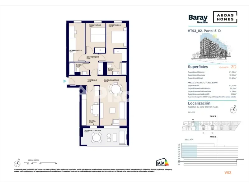 New Flat with Terrace in Barañáin