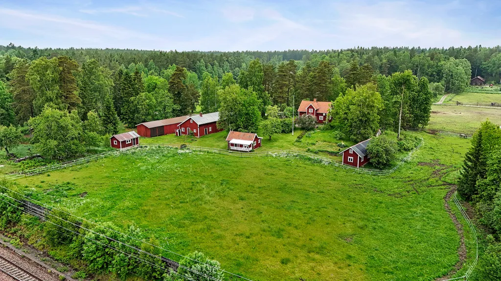 Aerial - Complete Horse Farm with Residence in Rural Area