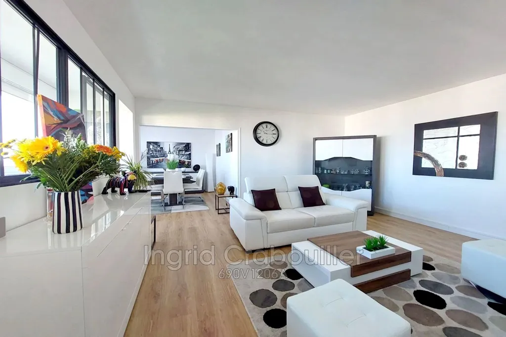 Living Room - Renovated Apartment with Panoramic View in Royan