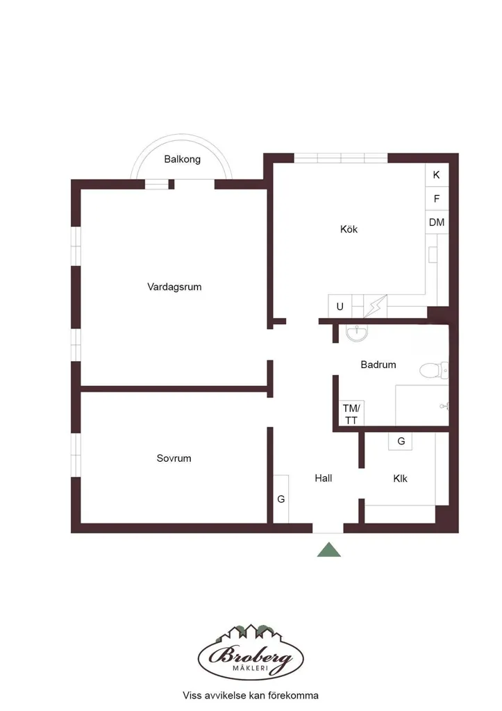 Plan - Apartment with Balcony and Cathedral View in Skara