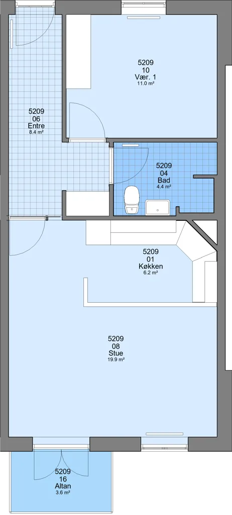 Plan - Two-Bedroom Flat on Tværvejen, Tinglev