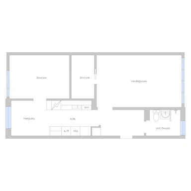 Plan - Renovated Flat with Extra Bedroom in Hedlunda