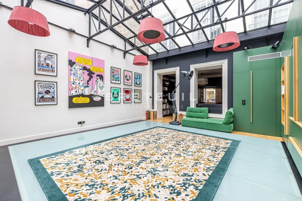 Séjour - Maison Individuelle Rénovée avec Verrière à Paris 16ème