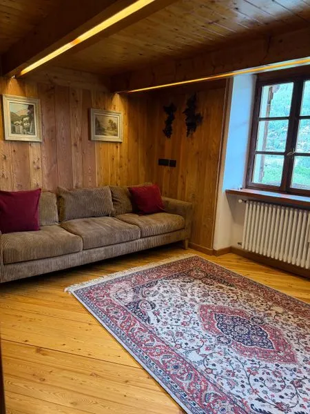 Séjour - Trilocale with Garden View in Courmayeur