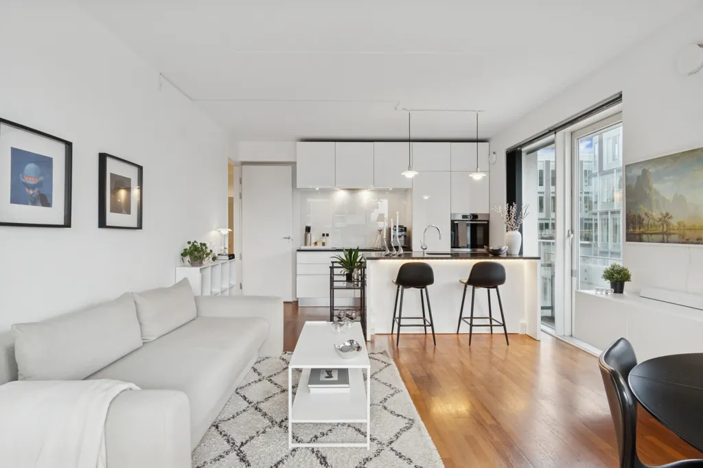 Séjour - Apartment with Three Balconies in Copenhagen S