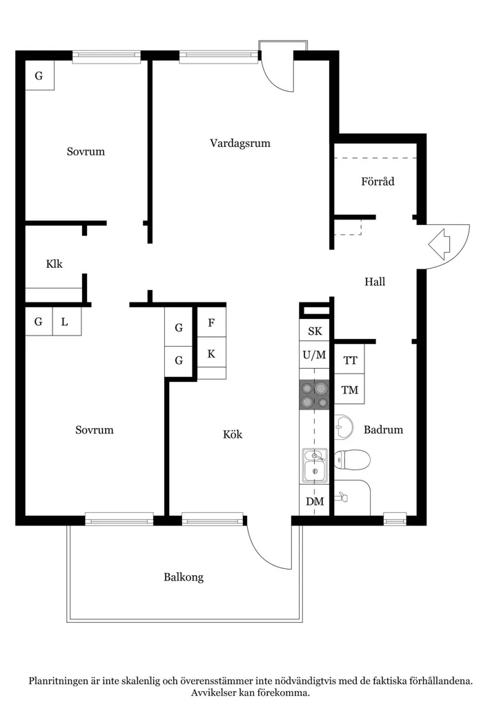 Planimetria - Apartment with South-Facing Balcony in Barkarby