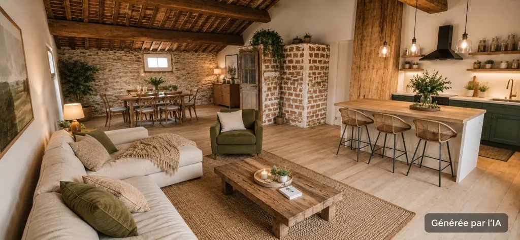 Soggiorno - Village House with Attached Barn in Corneilla la Rivière
