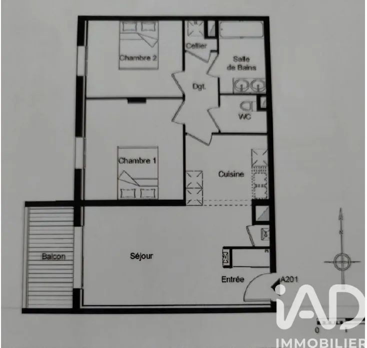Planimetria - 3-Bed Apartment with Balcony in La Rochelle