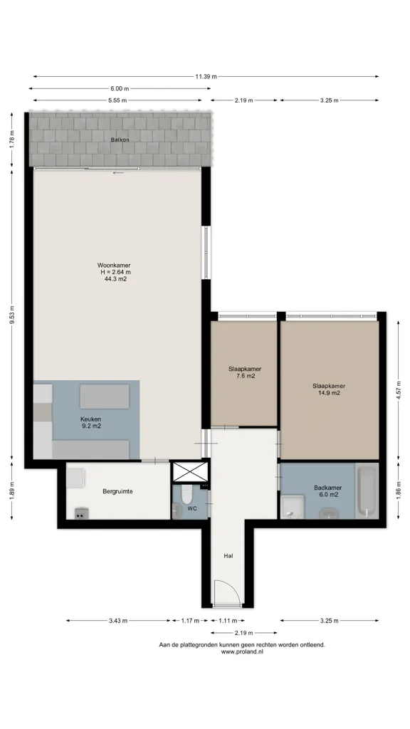 Floor Plan - Galerie Flat with Sea View in The Hague