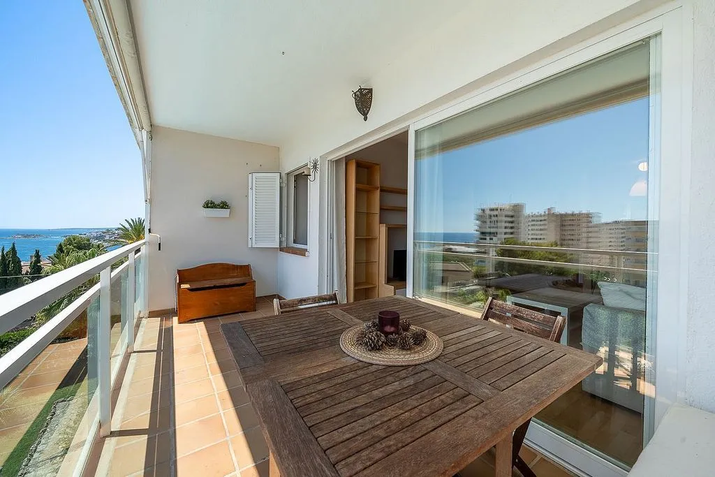 Balcony - 1-Bed Apartment with Pool in Cala Major