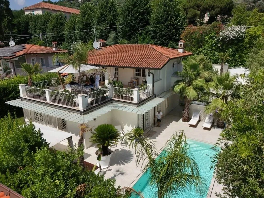 Aerial - Luxury Villa with Pool in Pietrasanta
