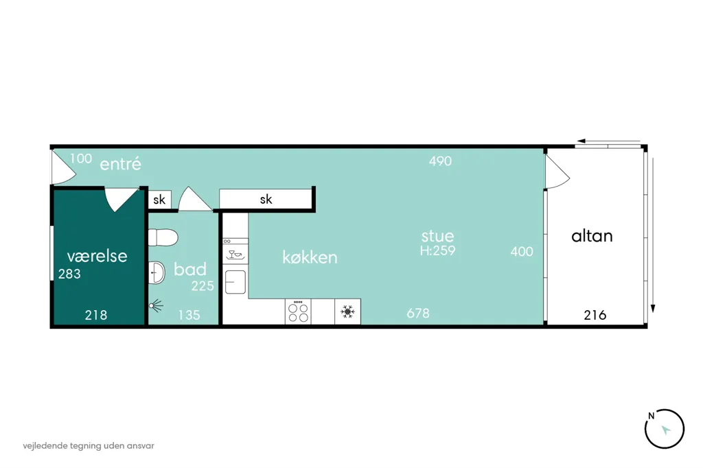 Plan - 2-Bed Apartment with Terrace in Vanløse