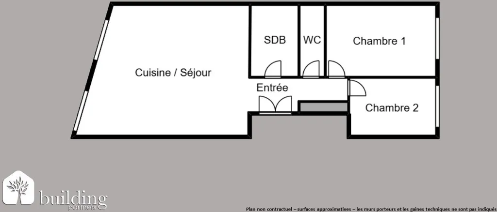 Planimetria - Modernised Flat with Garden View in Paris 16